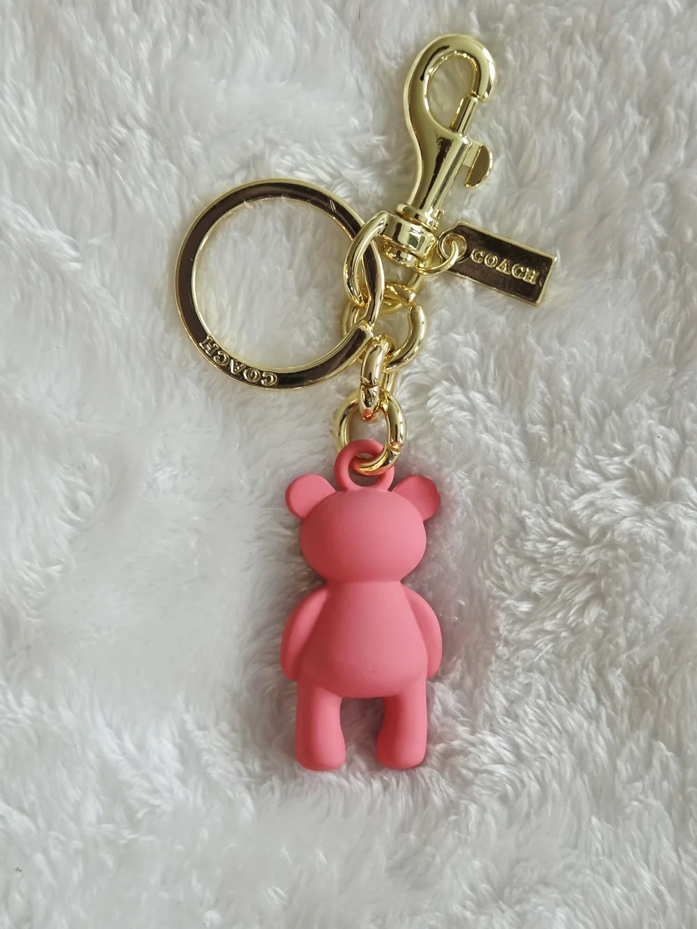 C Logo Pink Bear Keychain Charm Beautiful Bag Charm